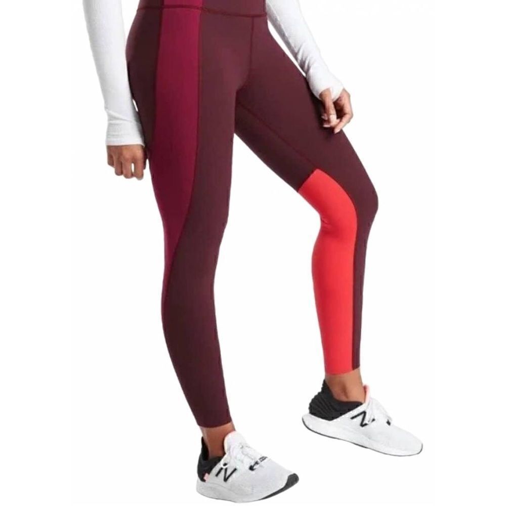 NEW ATHLETA Maroon Color Block Leggings - Picture 2 of 3